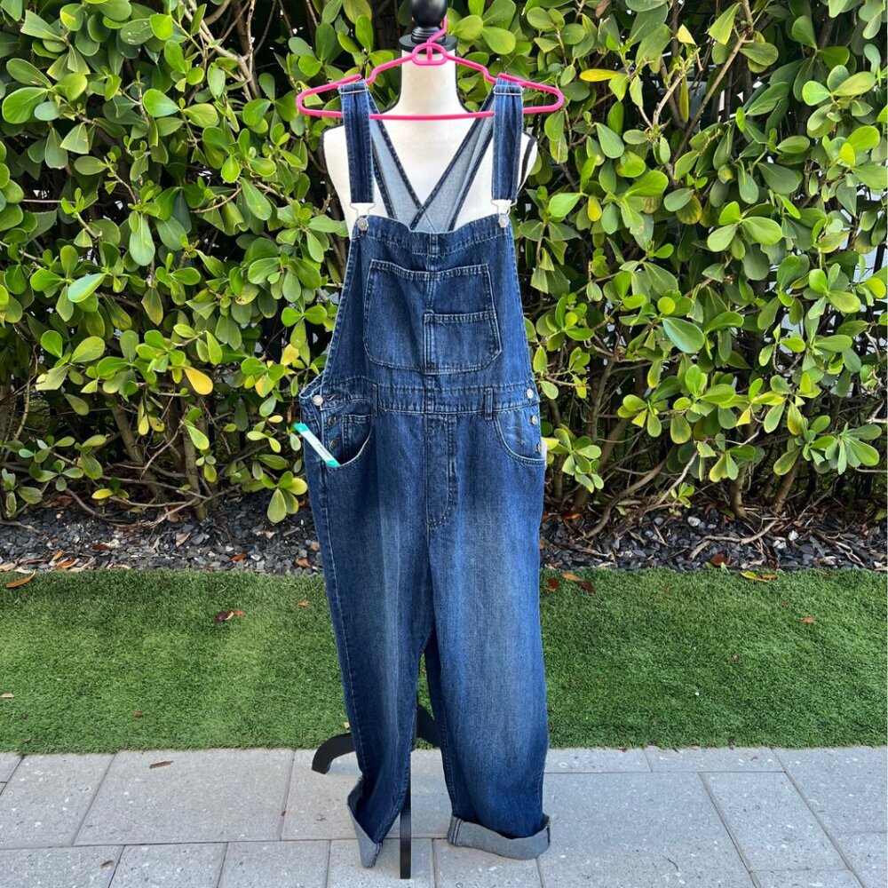 FREE PEOPLE Ziggy Denim Overalls NEW L We the Free